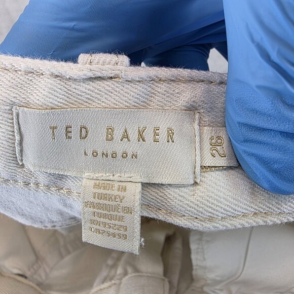 Ted Baker Jeans Womens 26 White High Rise Straight Leg Raw Hem Denim Casual - Picture 11 of 14